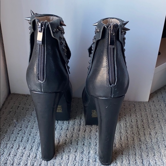 Platform Black Stud Boots - Picture 3 of 5